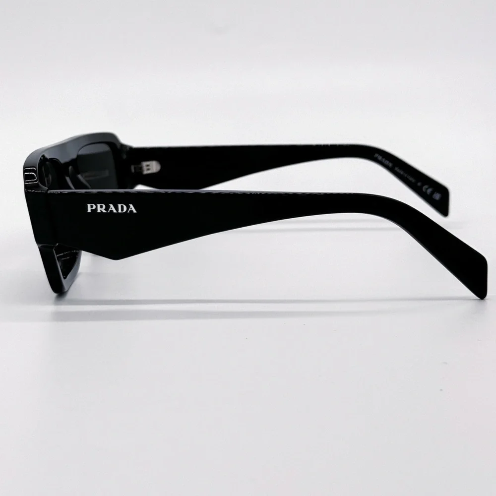 NEW PRADA SPR A05 16K08Z SQUARE BLACK PRA05S 16K08Z UNISEX PRADA SUNGLASSES - Picture 8 of 13